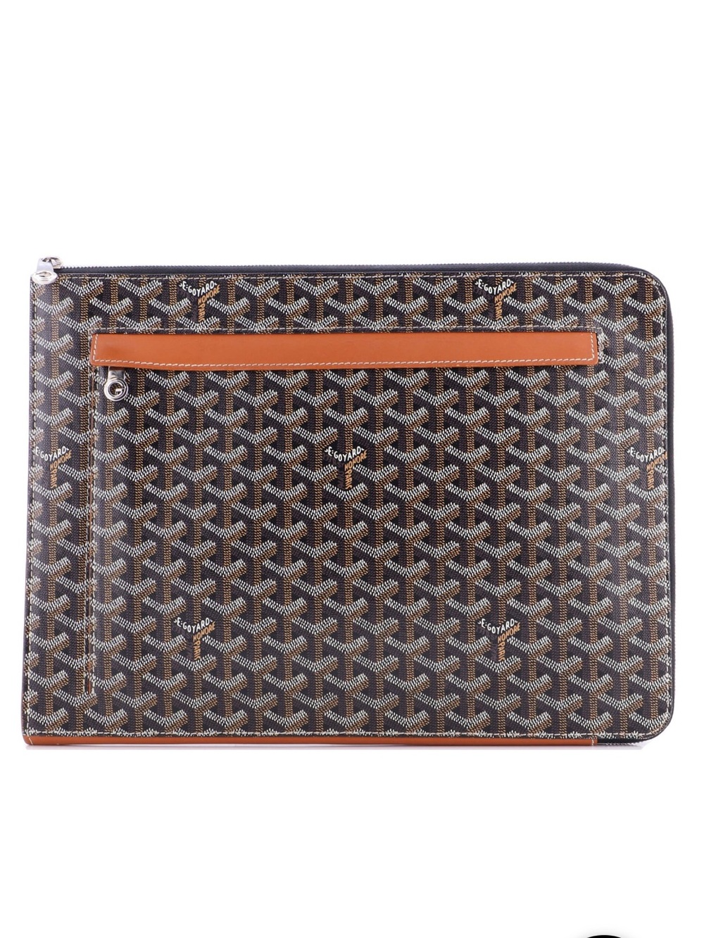 Goyard Sorbonne Monogram Document Pouch with Tan Trim